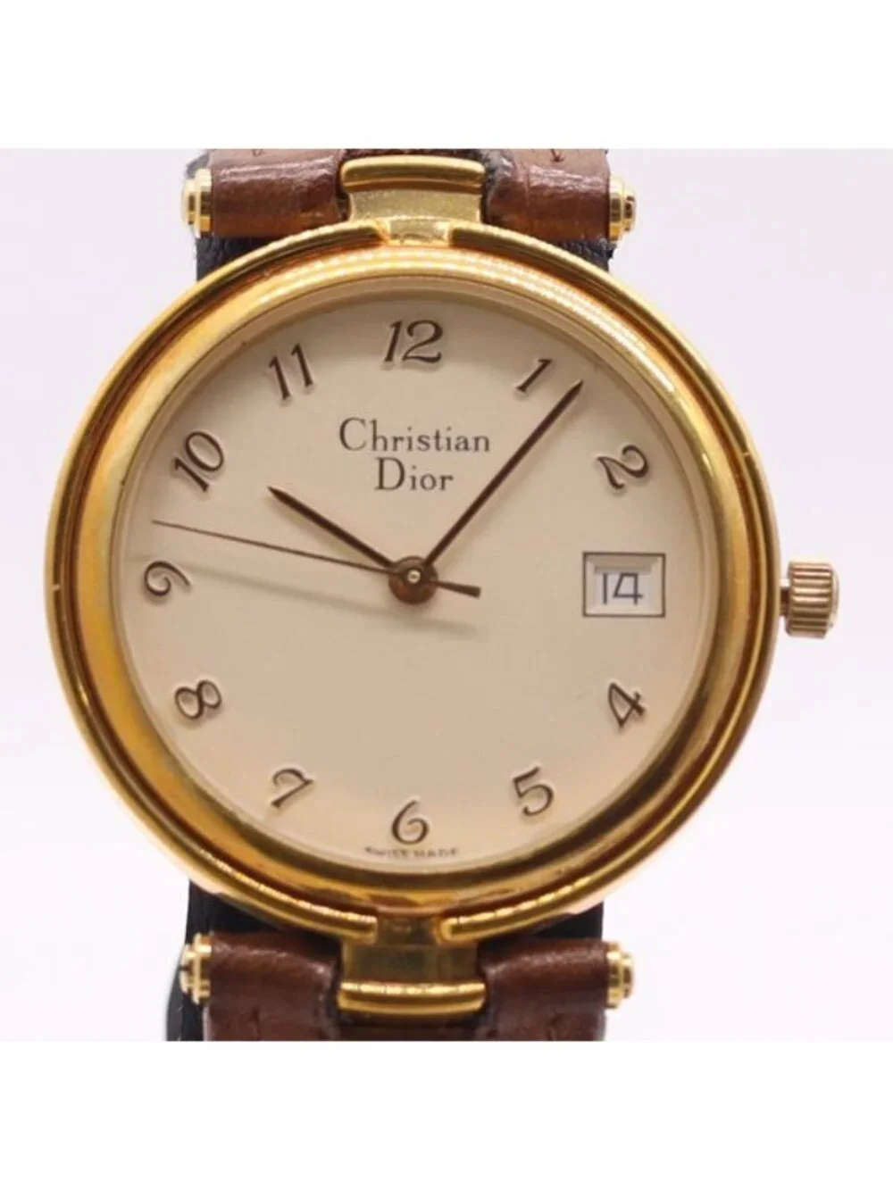 Dior Box Included Quartz Date Ivory Dial Watch
